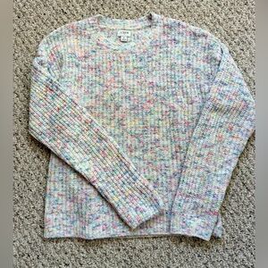 J. Crew Pastel Multicolor Speckled Crewneck Sweater